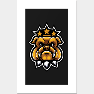 Head bulldog king mascot illustration Posters and Art